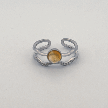 Citrine S925 Adjustable Ring
