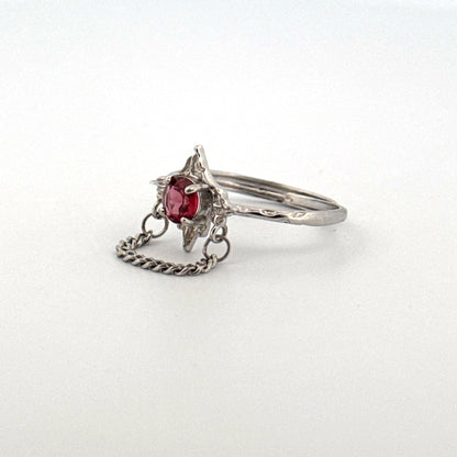 Garnet S925 Adjustable Ring