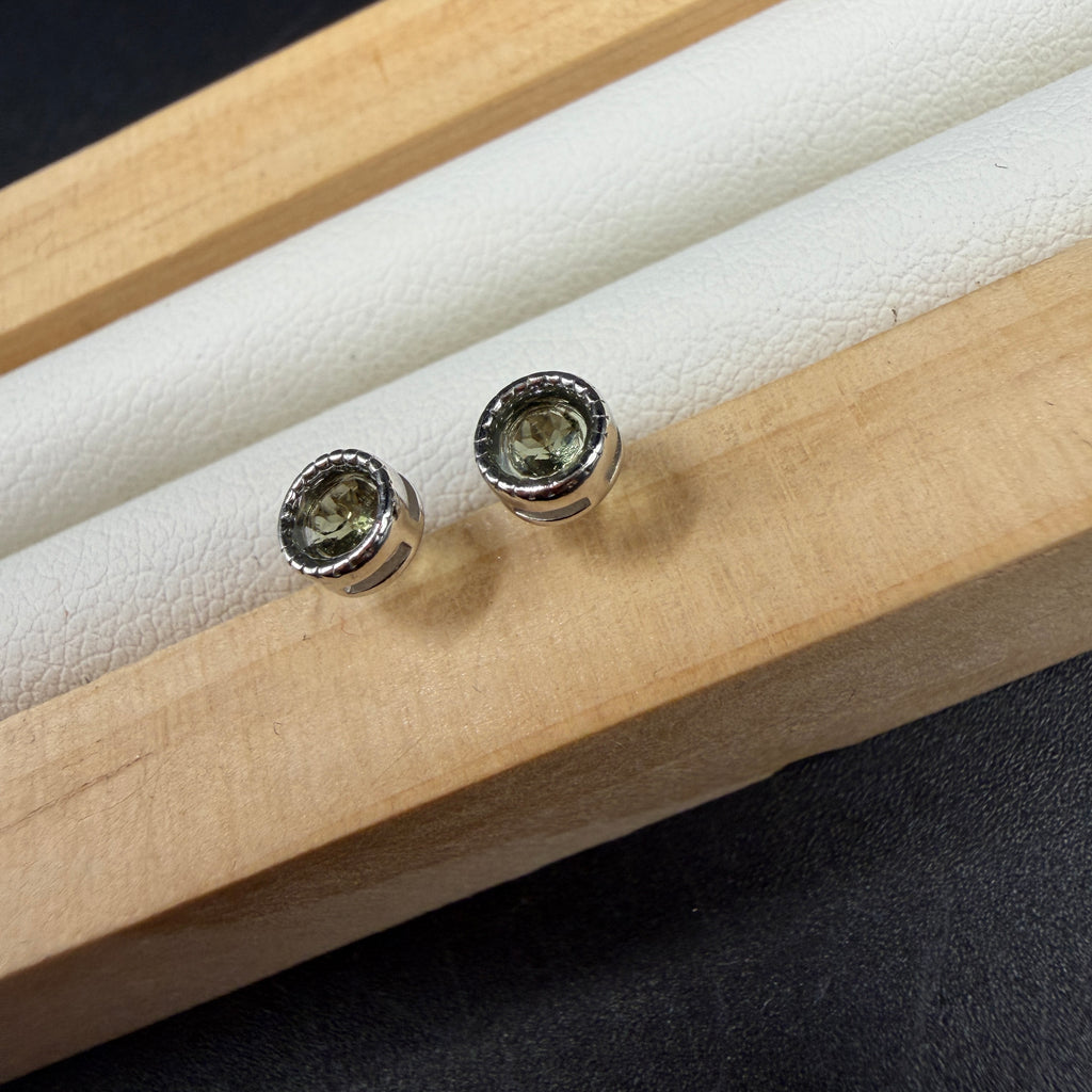 Moldavite S925 Certified Stud Earrings