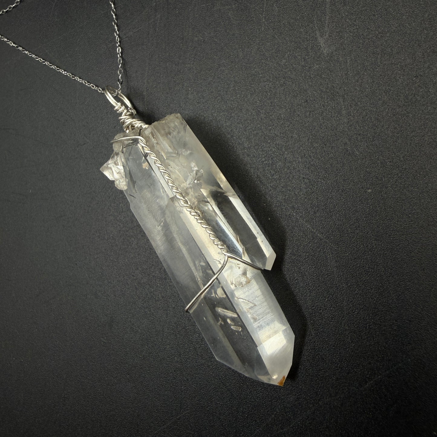 Lemurian Blue Mist Quartz S925 Handmade Necklace