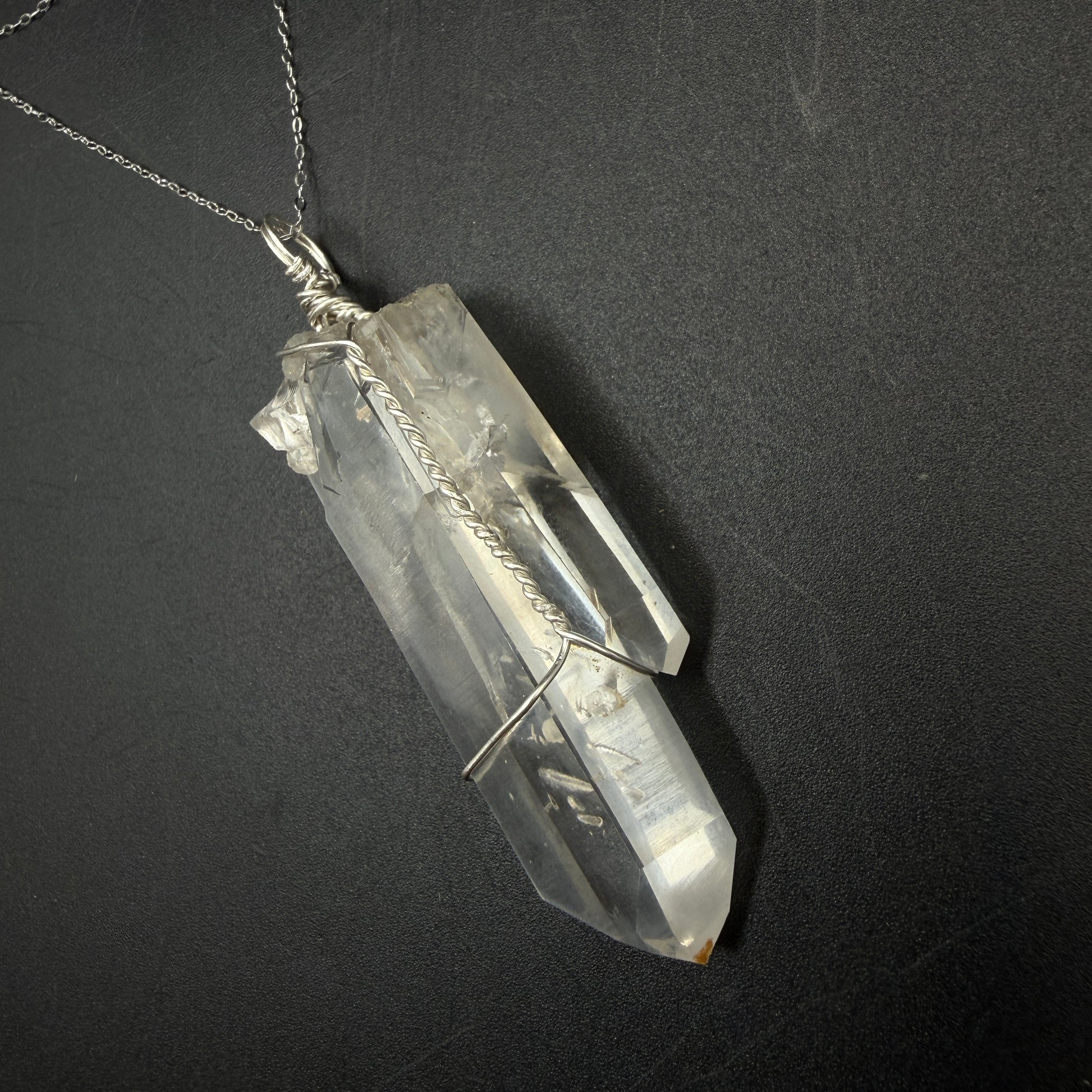 Lemurian Blue Mist Quartz S925 Handmade Necklace