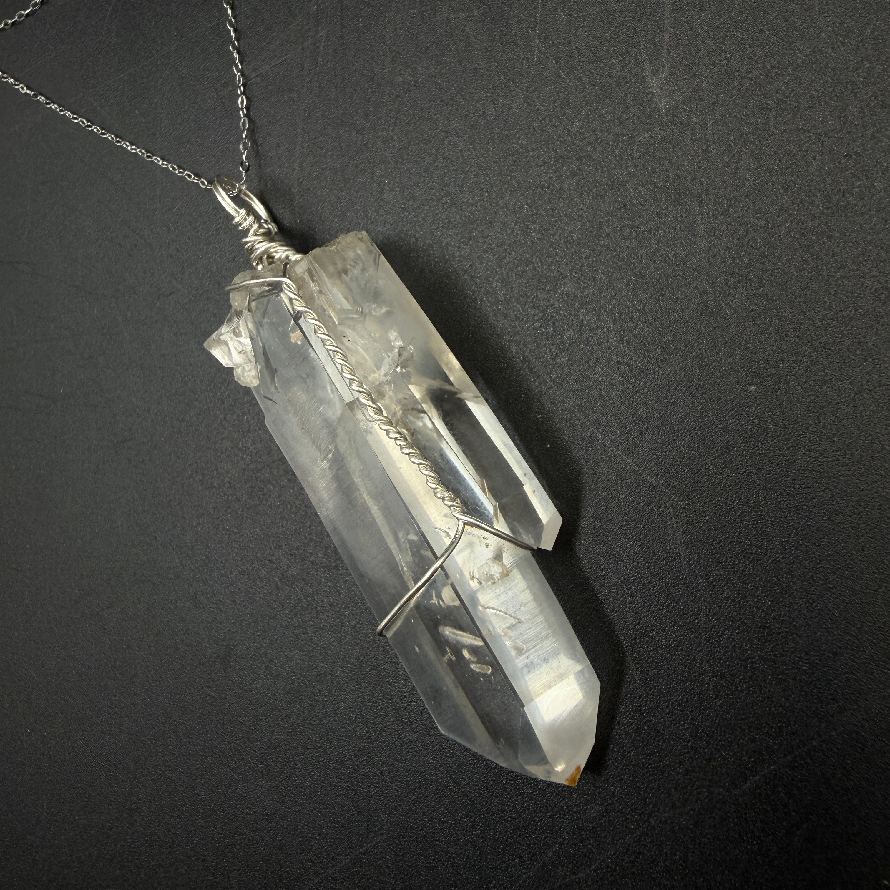 Lemurian Blue Mist Quartz S925 Handmade Necklace