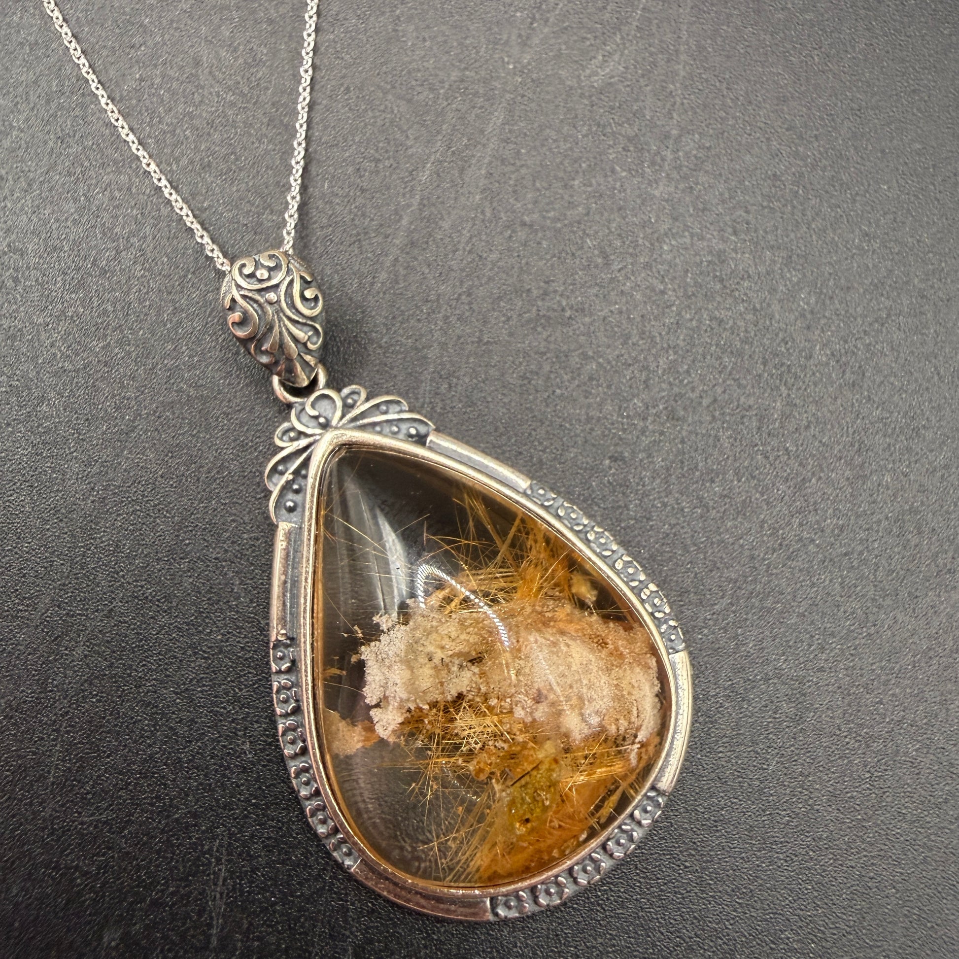 Garden Quartz and Rutile S925 Necklace