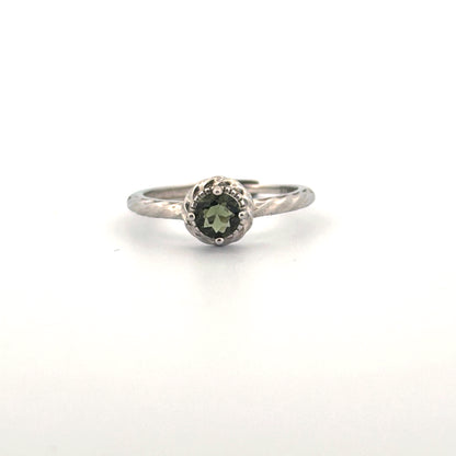 Moldavite S925 Certified Adjustable Ring