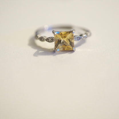 Citrine S925 Adjustable Ring