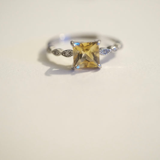 Citrine S925 Adjustable Ring