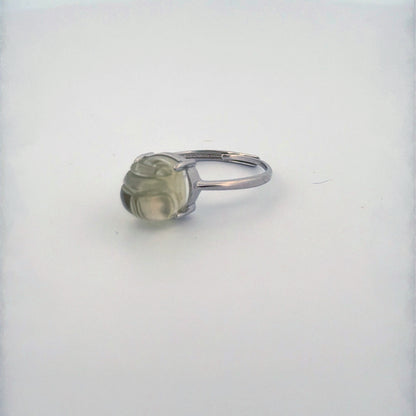 Libyan Desert Glass Scarab S925 Certified Adjustable Ring