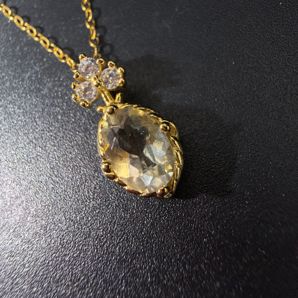 Gold Libyan Desert Glass S925 Certified Necklace