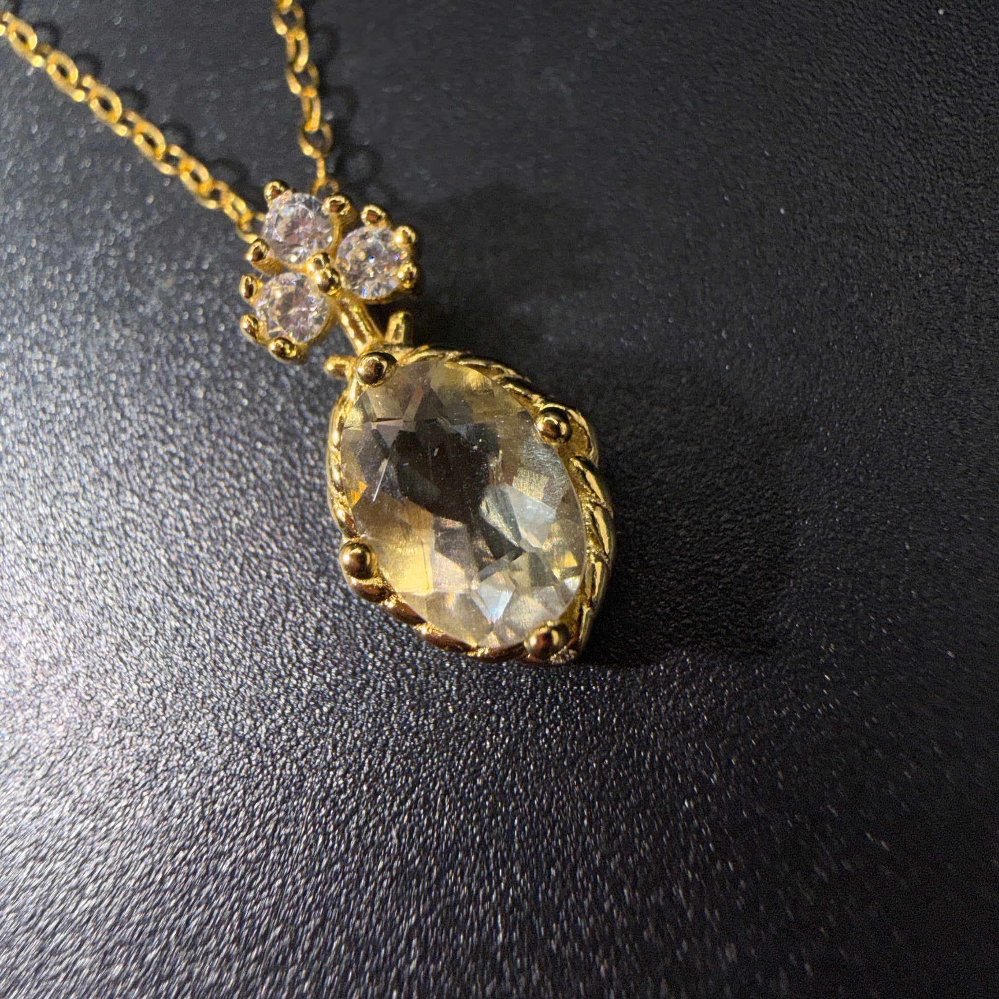 Gold Libyan Desert Glass S925 Certified Necklace