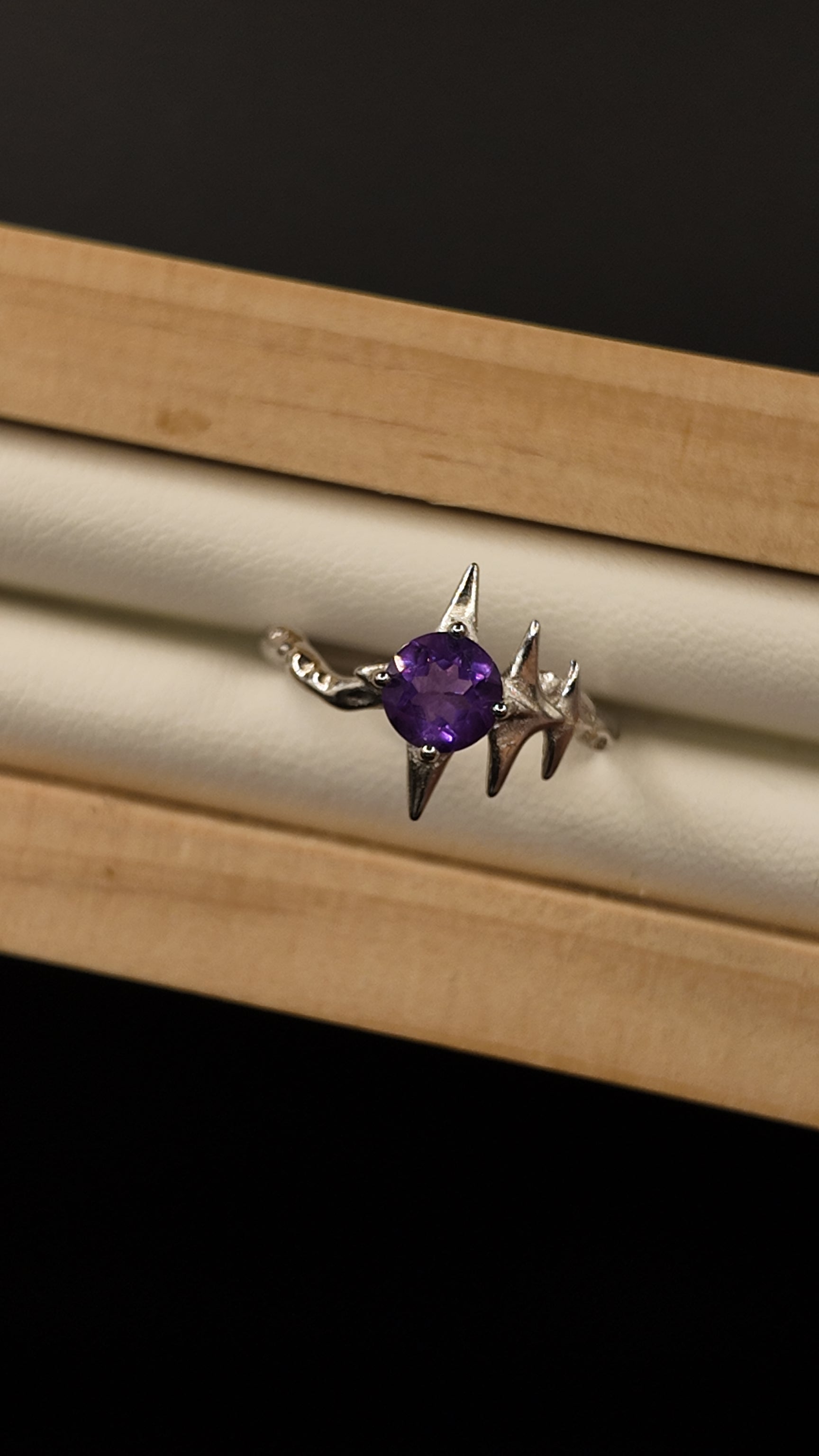 Amethyst Star S925 Adjustable Ring
