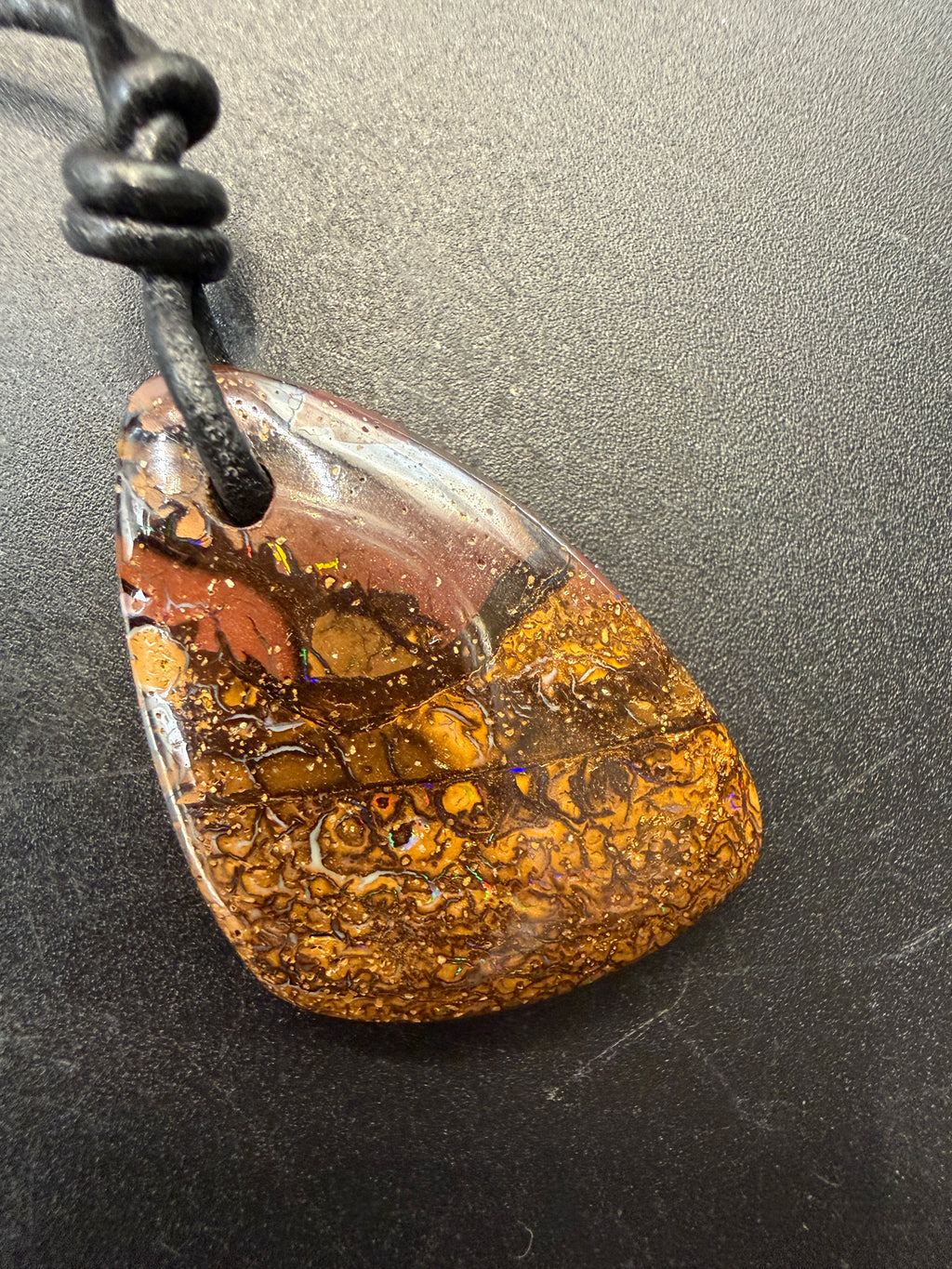 Solid Tribal Queensland Boulder Opal Necklace