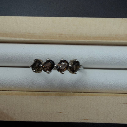 Smokey Quartz S925 Adjustable Ring