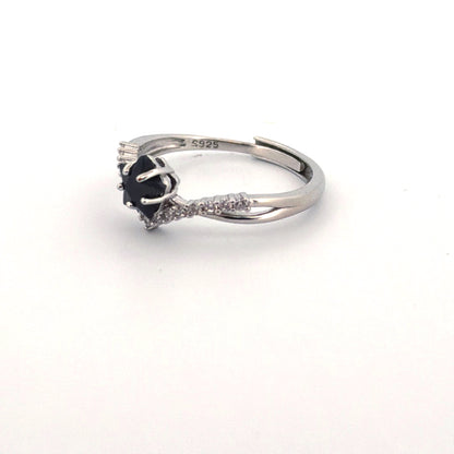 Black Spinel S925 Adjustable Ring