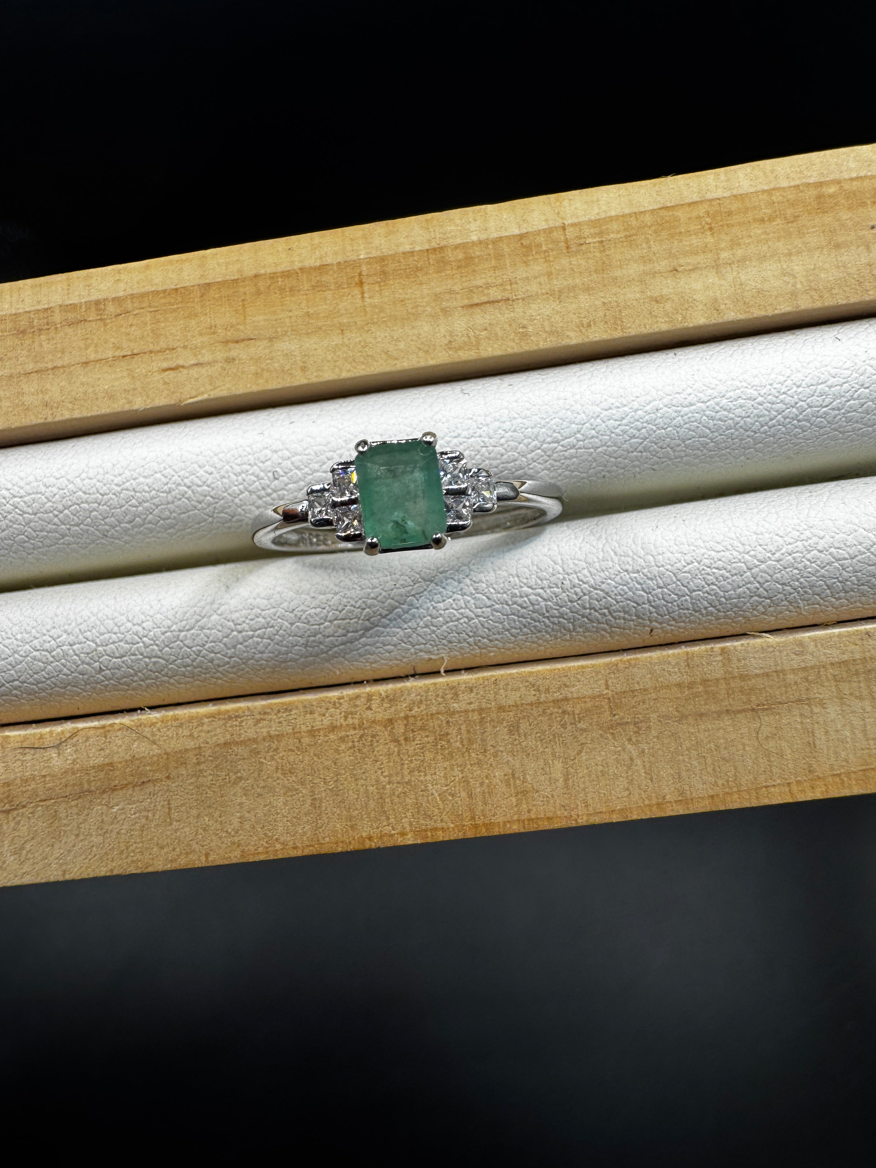Emerald S925 Adjustable Ring