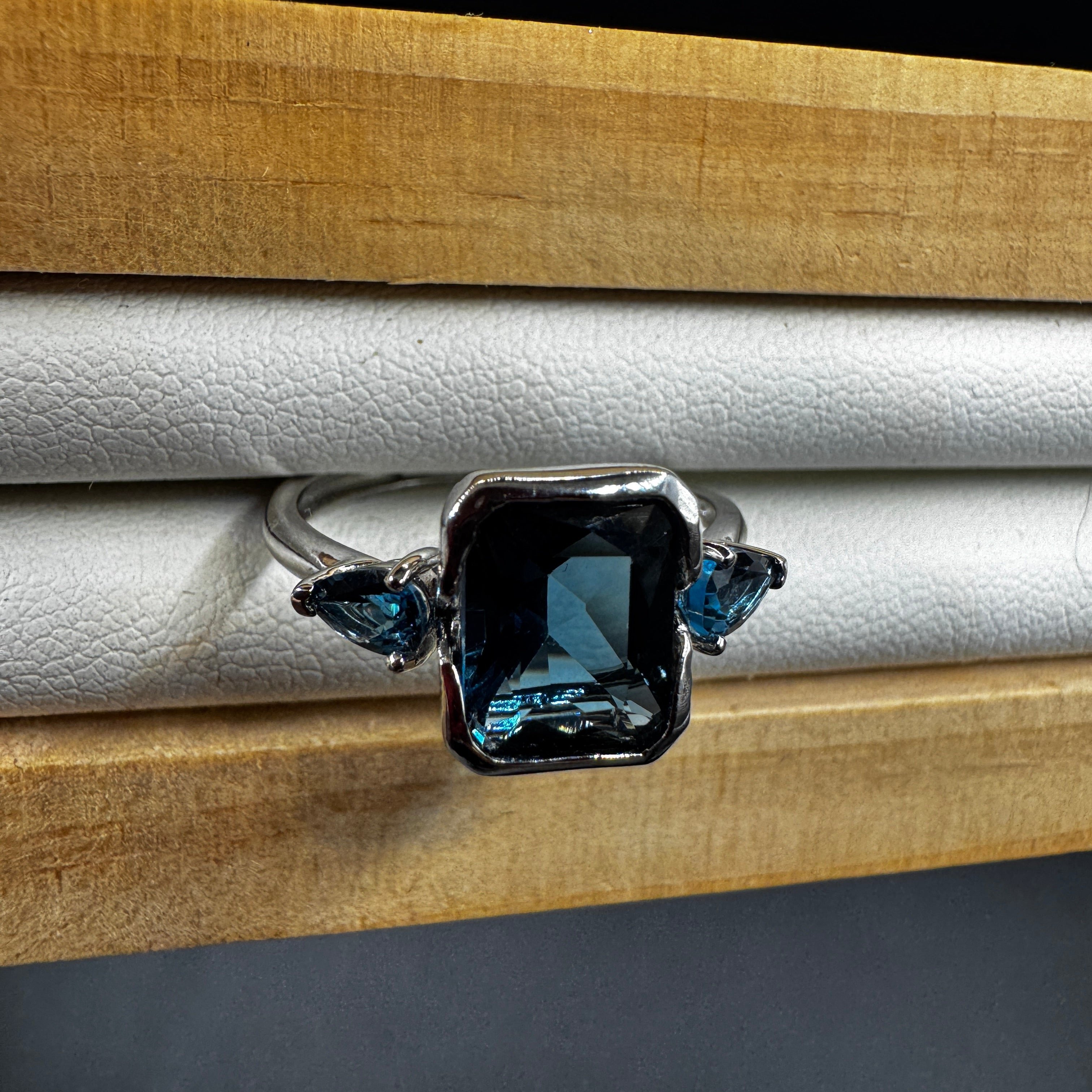 High Grade Topaz S925 Certified Adjustable Ring