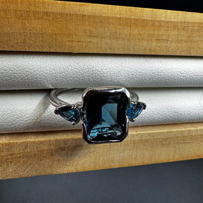 High Grade Topaz S925 Certified Adjustable Ring