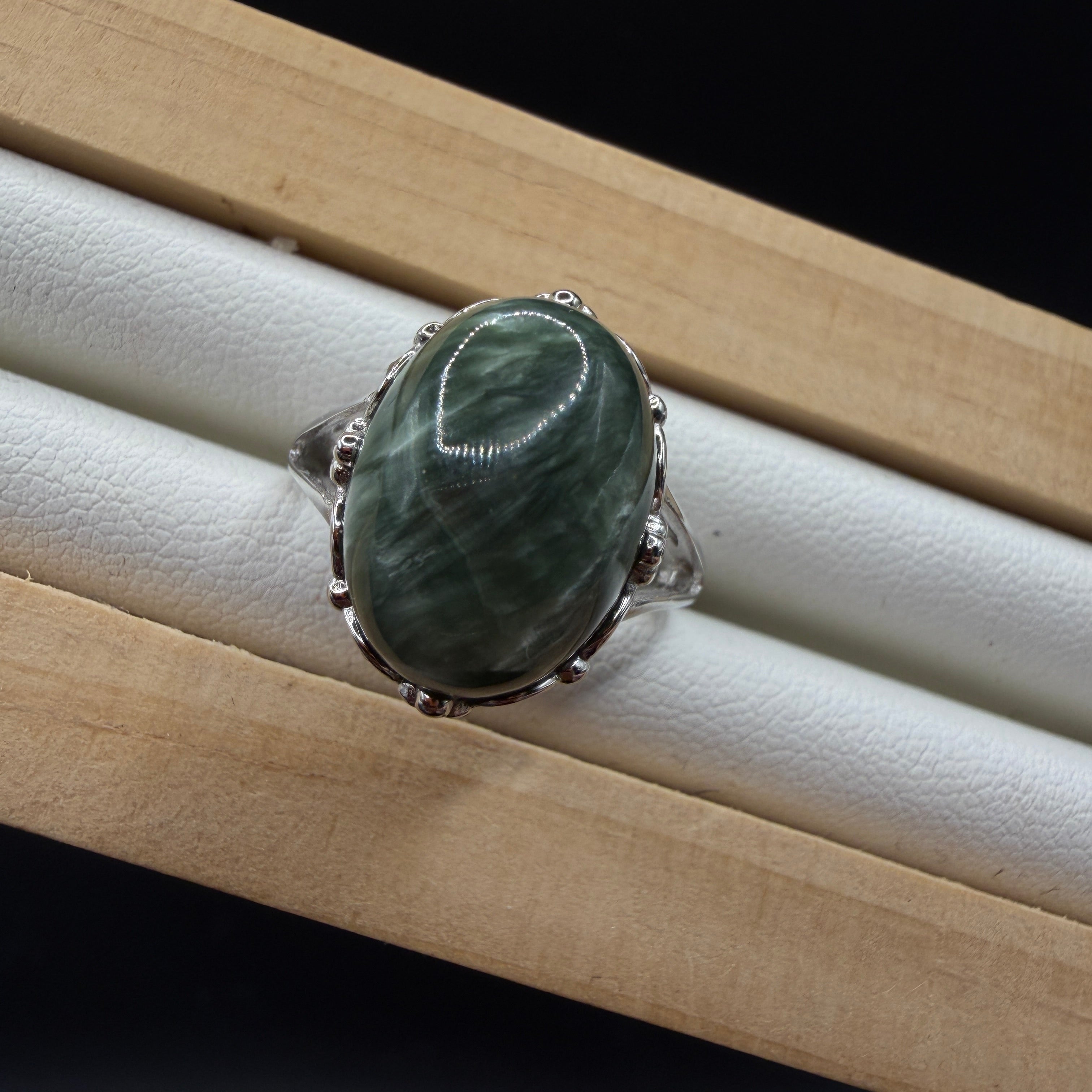Seraphinite S925 Adjustable Ring