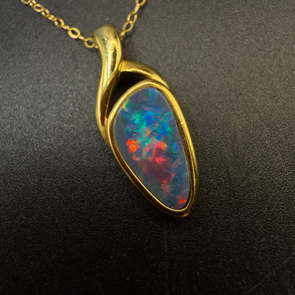 Queensland Boulder Opal S925 Necklace Super Quality