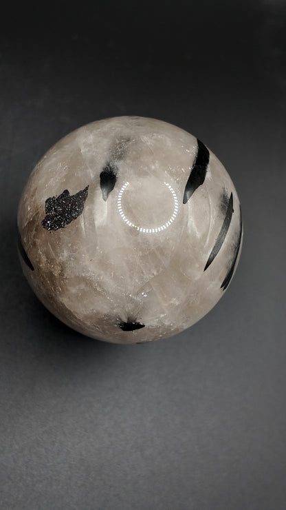 Black Tourmaline in Quartz Sphere