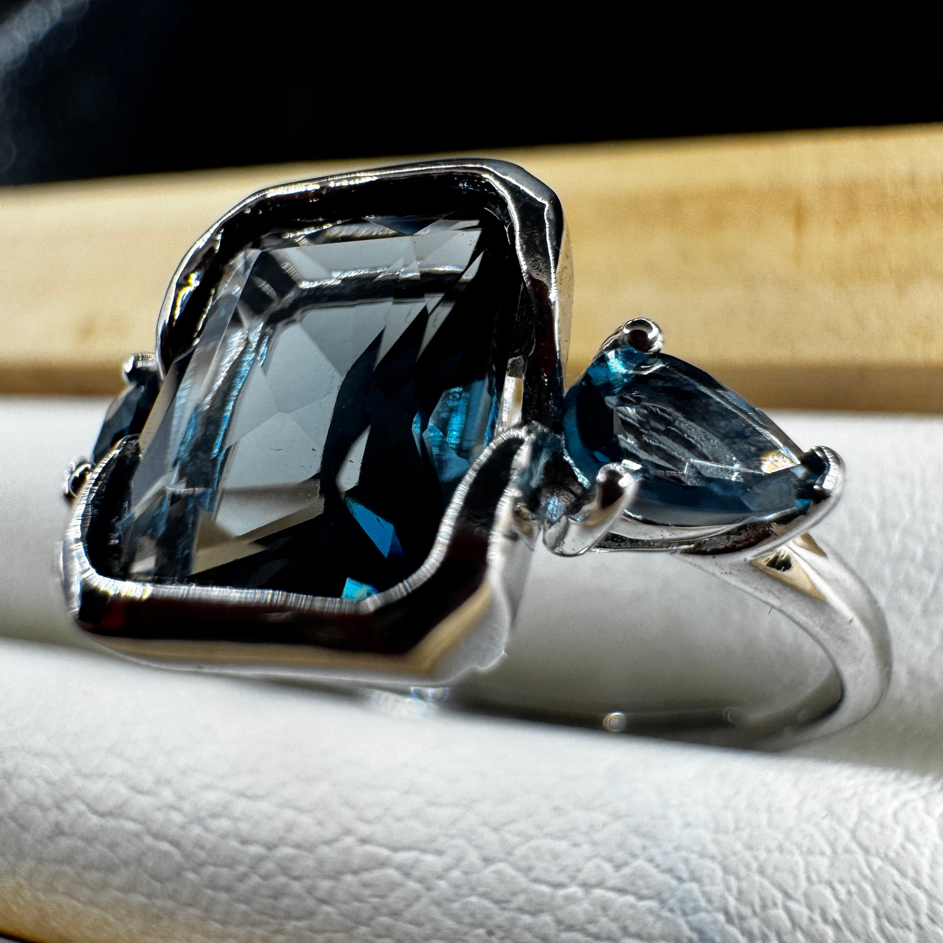 High Grade Topaz S925 Certified Adjustable Ring