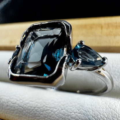 High Grade Topaz S925 Certified Adjustable Ring