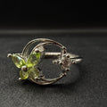 Peridot Butterfly S925 Adjustable Ring