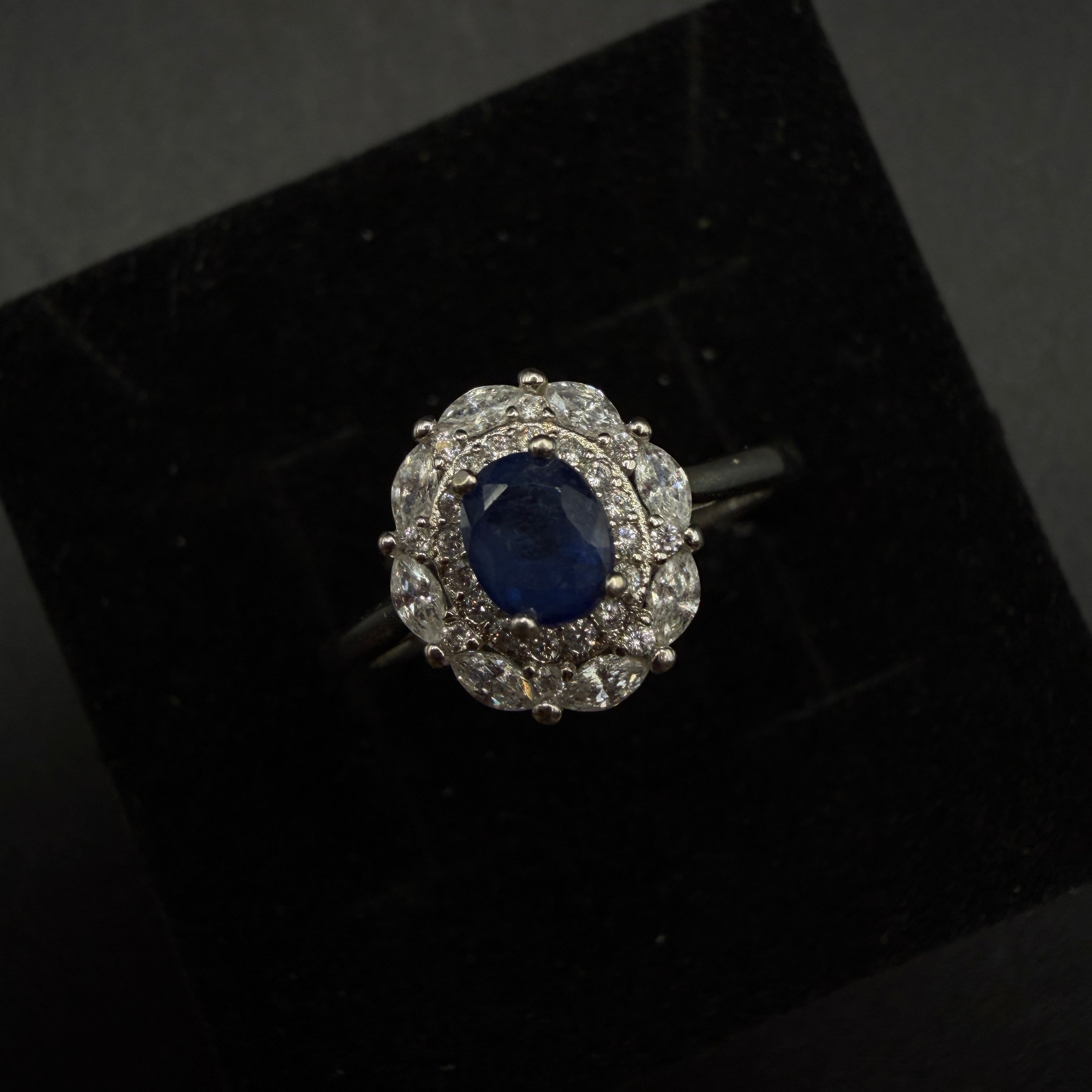 Sapphire S925 Adjustable Ring