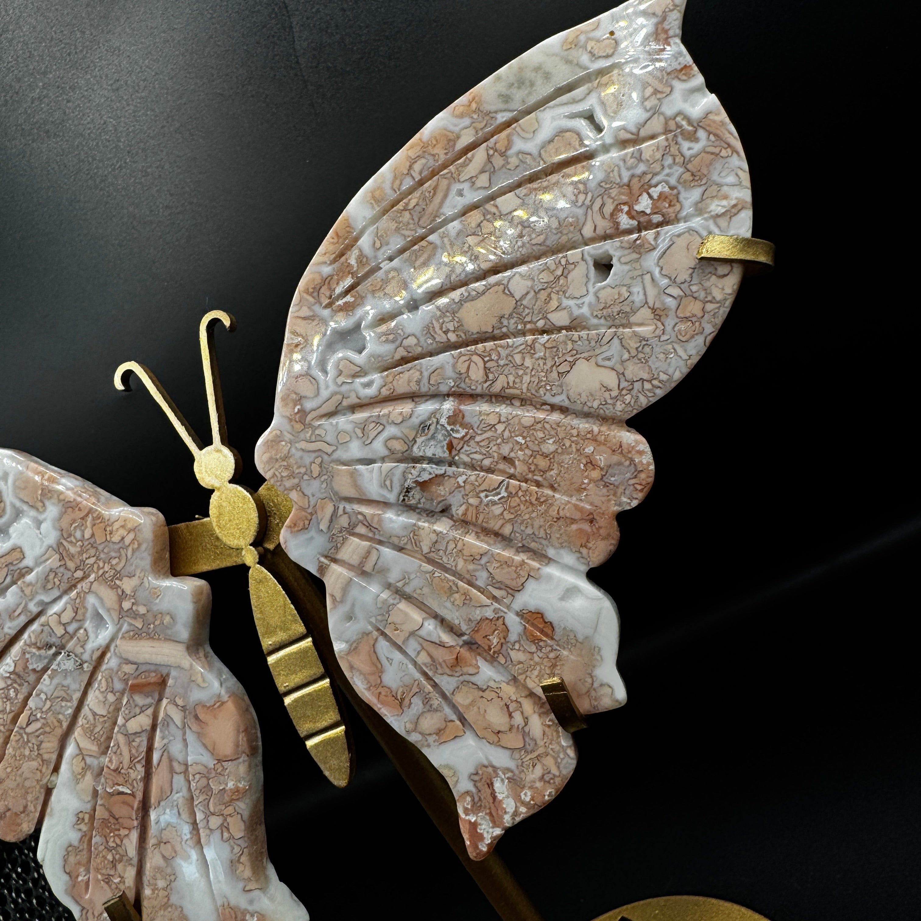 Pink Agate Butterfly Wings