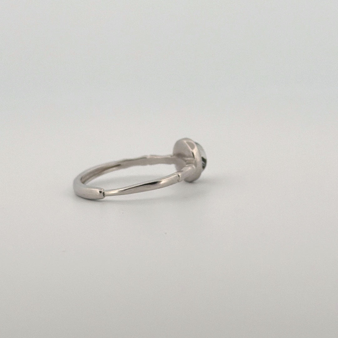 Black Tourmaline In Quartz S925 Adjustable Ring