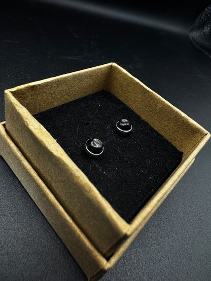 Silver Sheen Stud Earrings