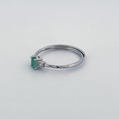Emerald S925 Adjustable Ring