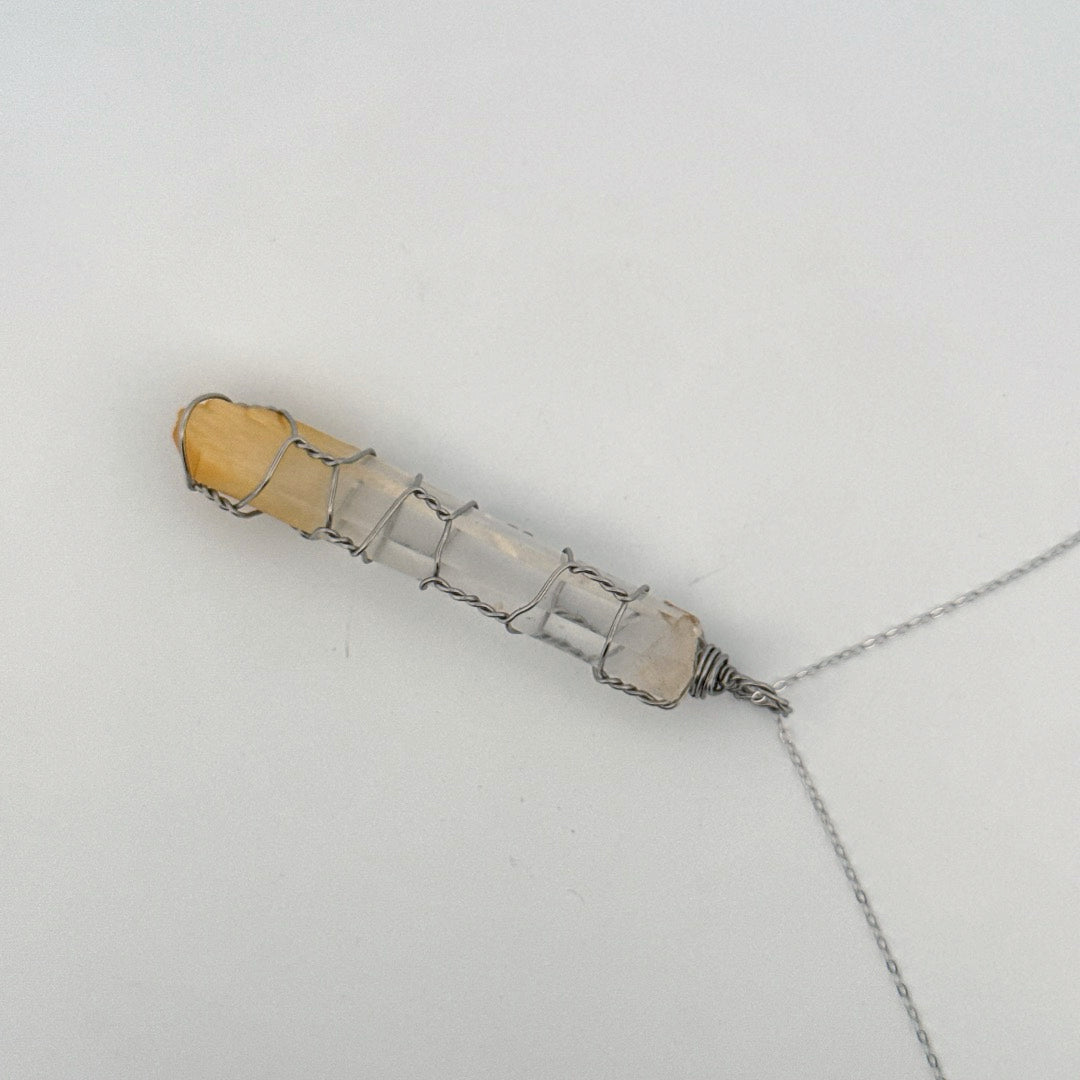Columbian Mango Quartz Handmade S925 Necklace