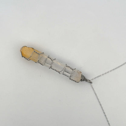 Columbian Mango Quartz Handmade S925 Necklace