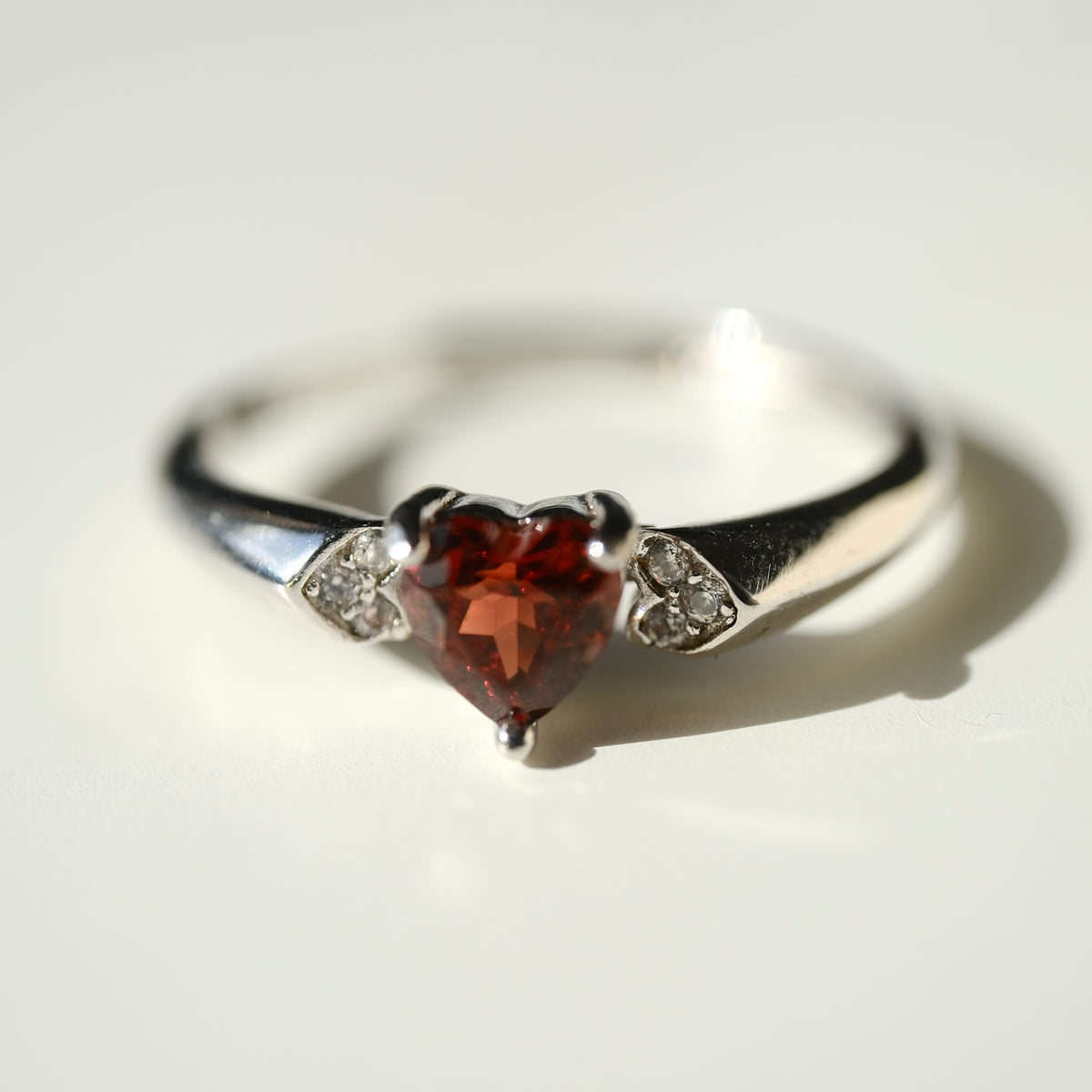 Garnet Heart S925 Adjustable Ring • Courage • Passion • Confidence