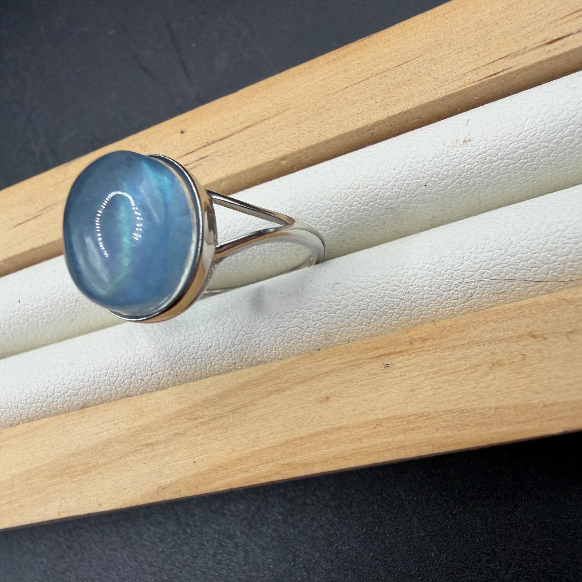 Aquamarine S925 Adjustable Ring
