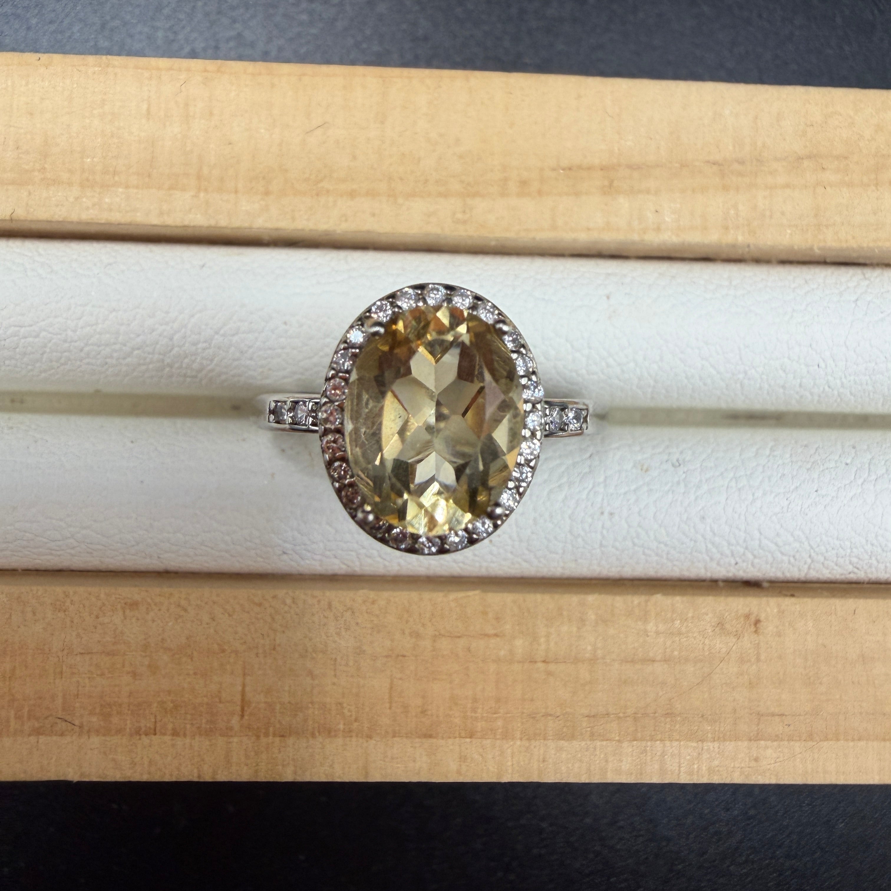 Citrine S925 Adjustable Ring