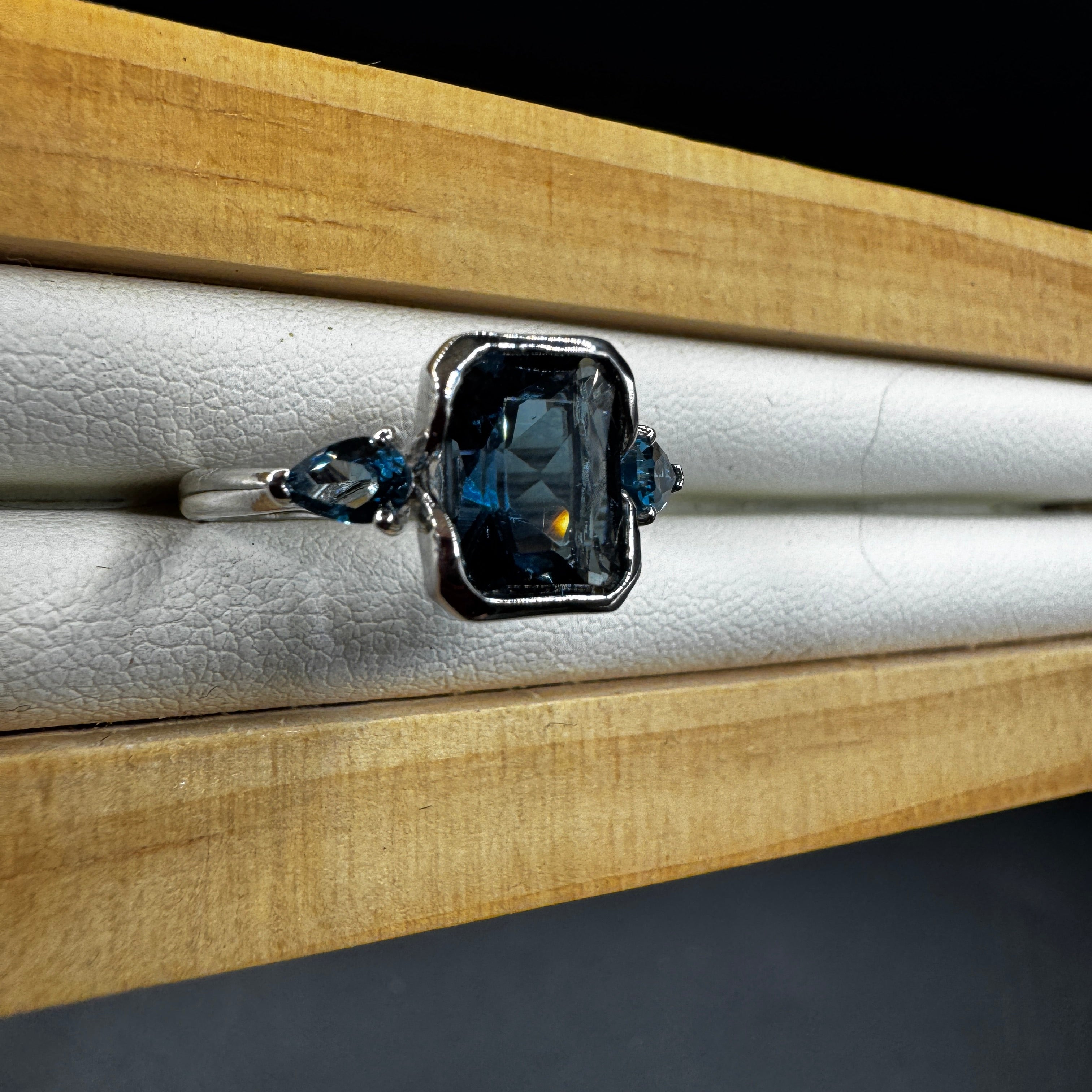 High Grade Topaz S925 Certified Adjustable Ring