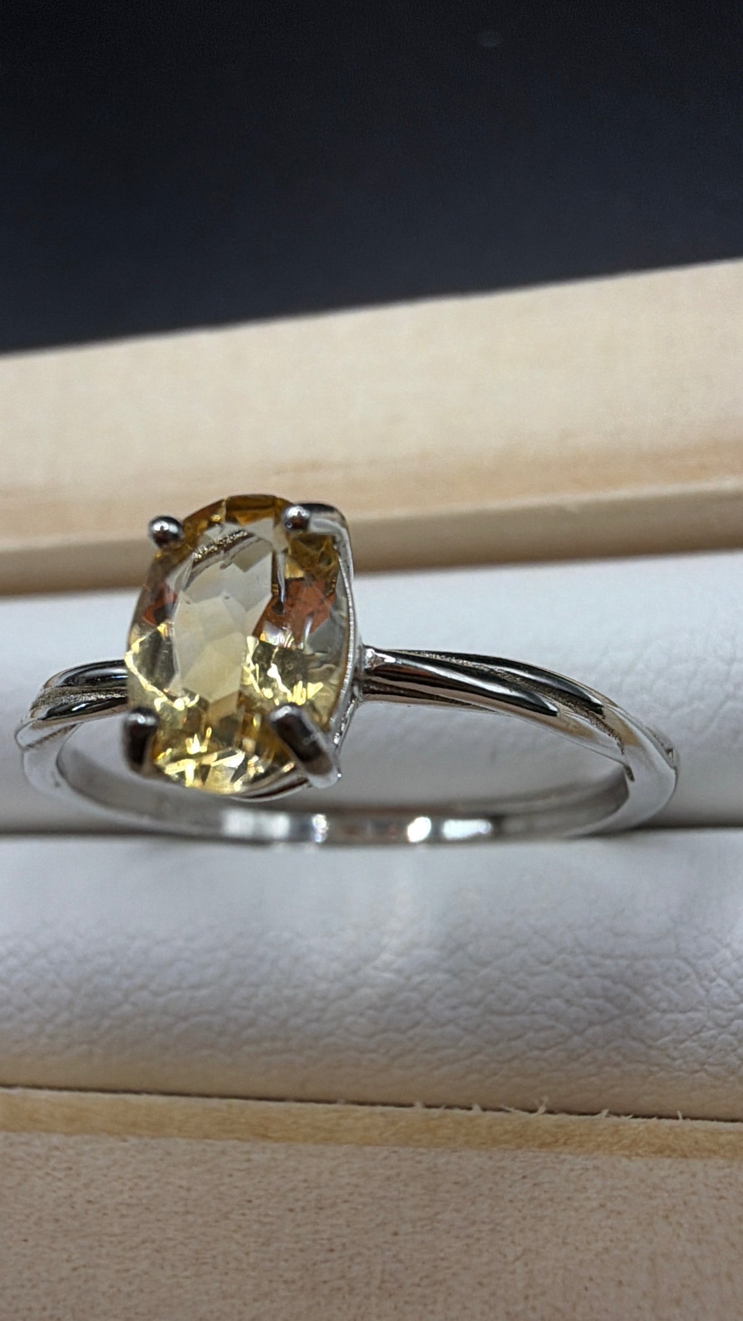 Citrine S925 Adjustable Ring
