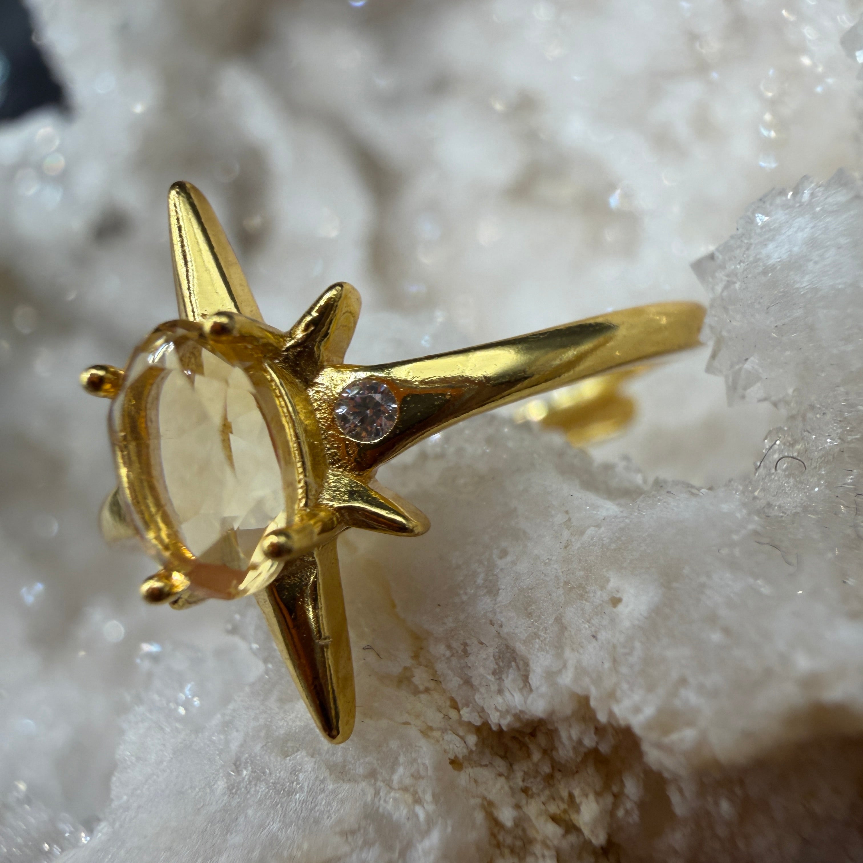 Citrine S925 Adjustable Ring