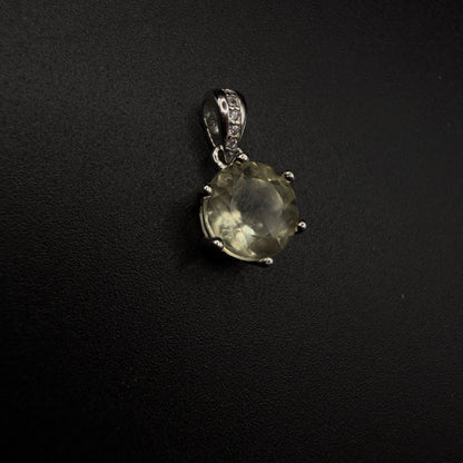 Round Libyan Desert Glass S925 Certified Necklace