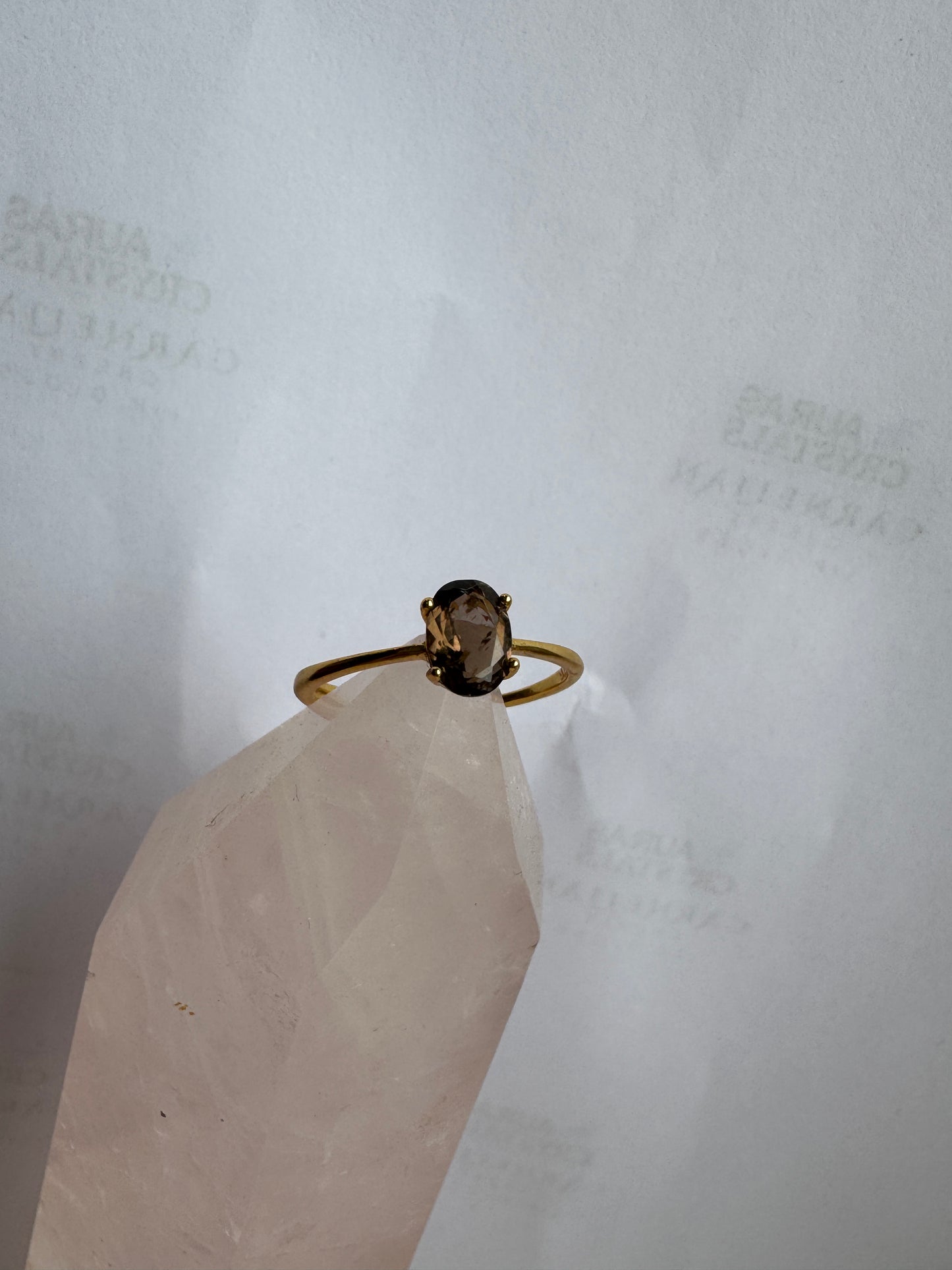 Gold Smokey Quartz Ring