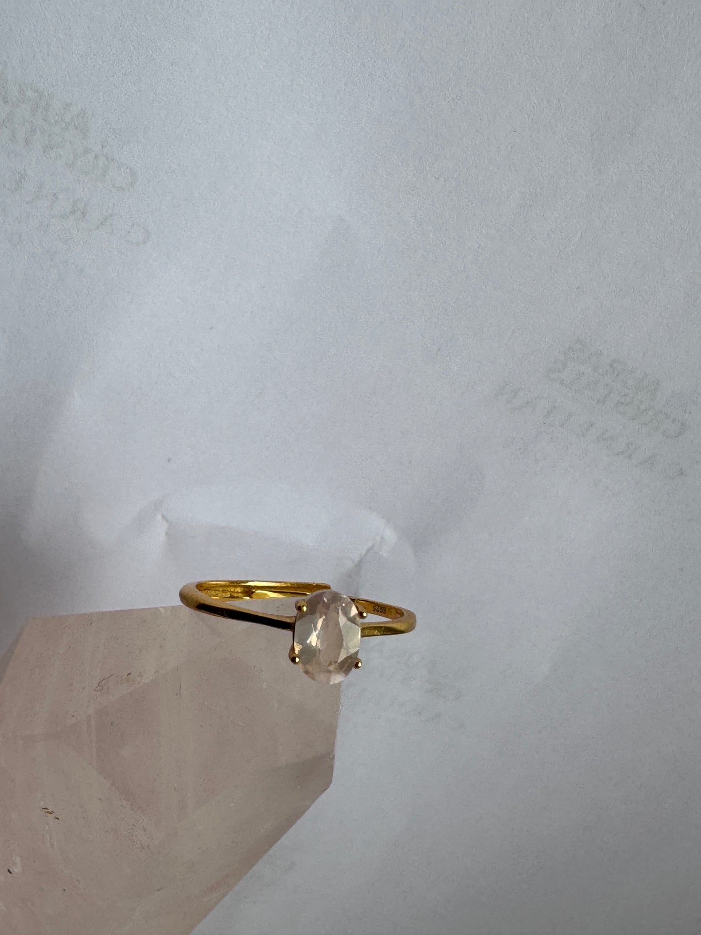 Gold Rose Quartz Ring