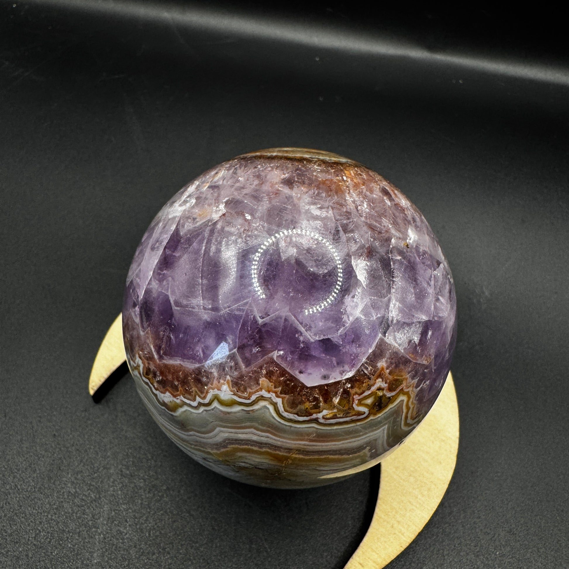 Mexican Agate Amethyst Sphere