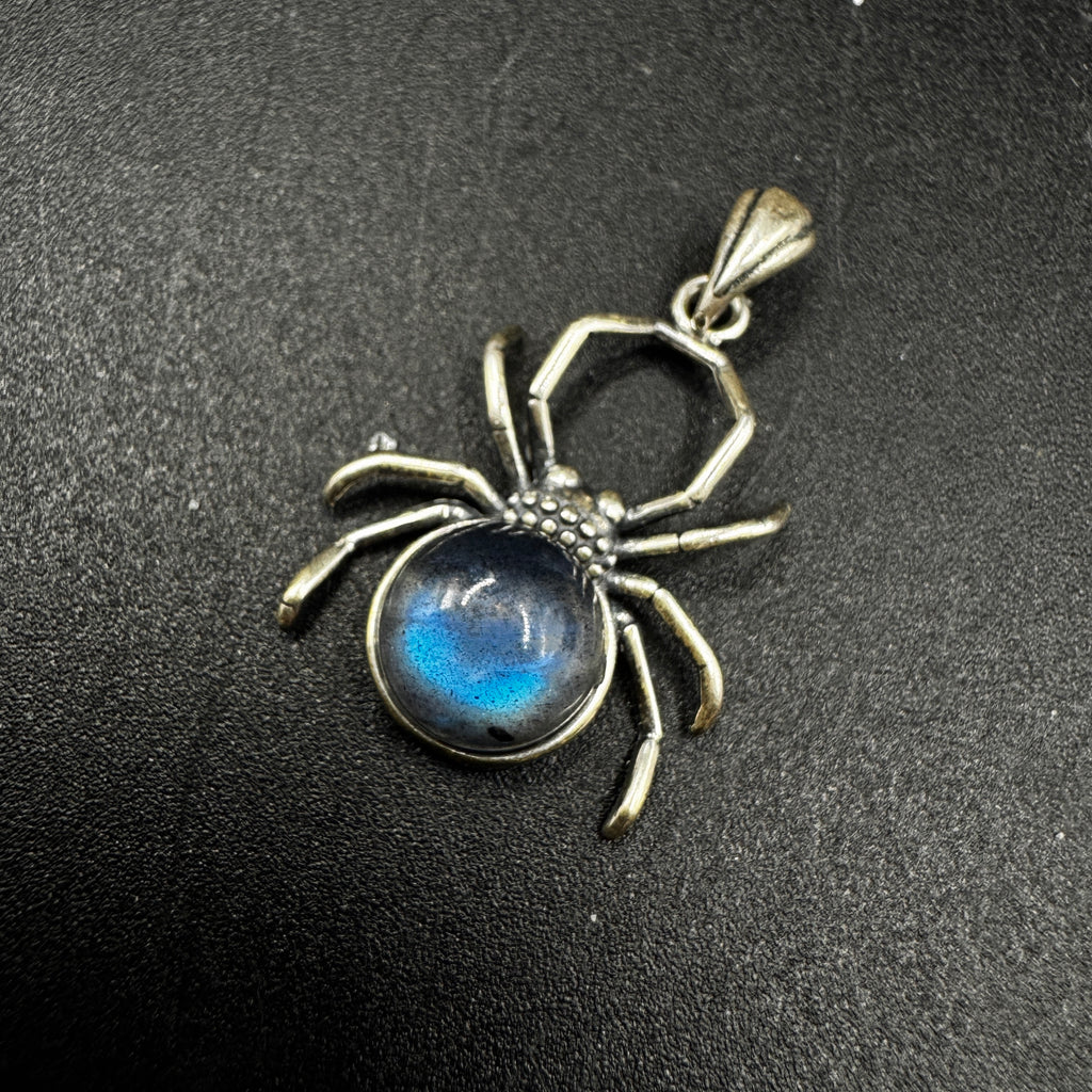 Labradorite Spider S925 Halloween Necklace