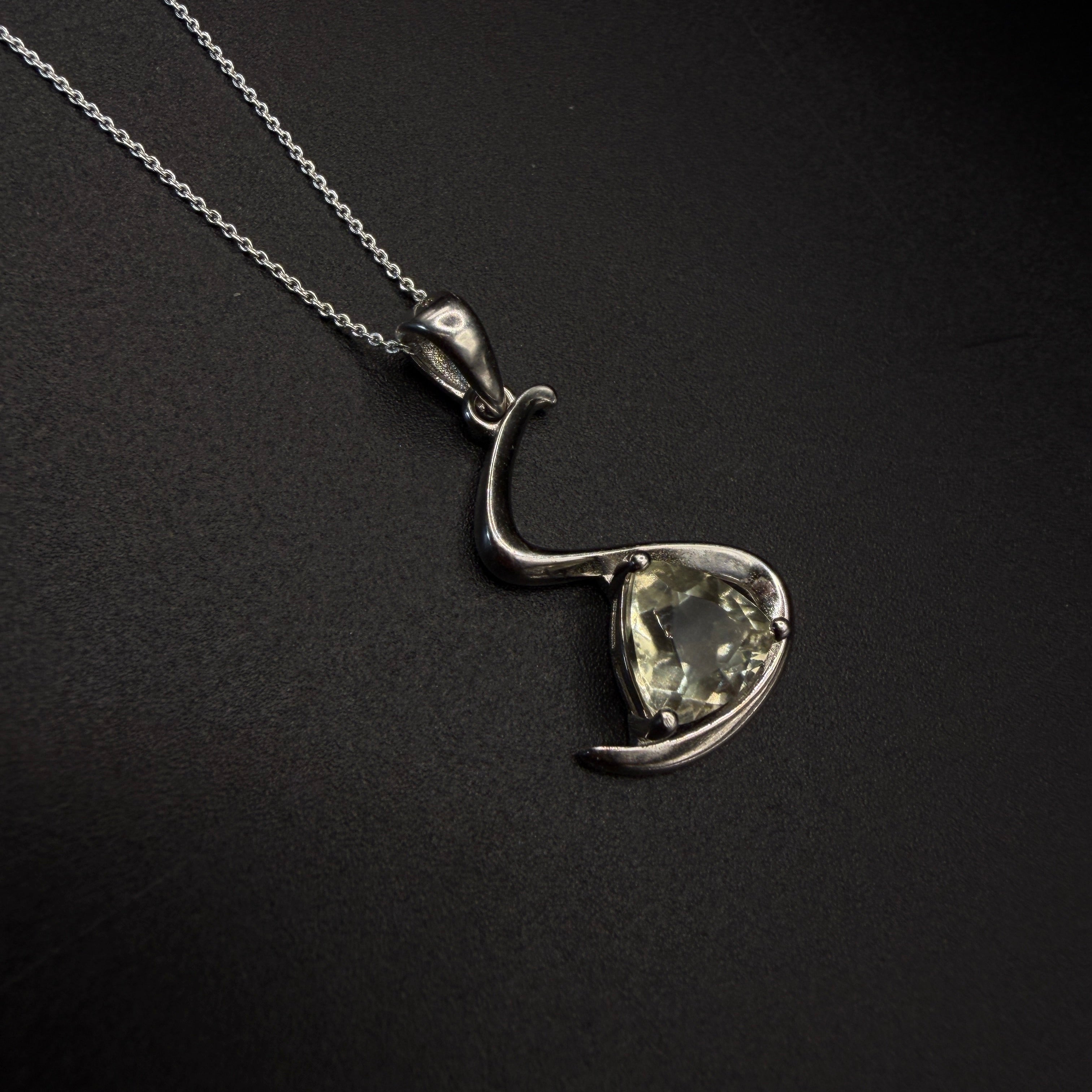 Libyan Desert Glass Swirl S925 Certified Necklace