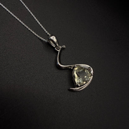 Libyan Desert Glass Swirl S925 Certified Necklace