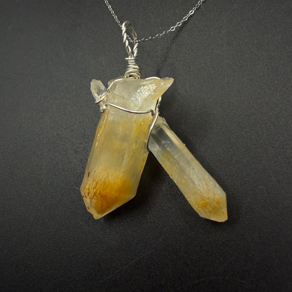 Columbian Mango Quartz S925 Handmade Necklace