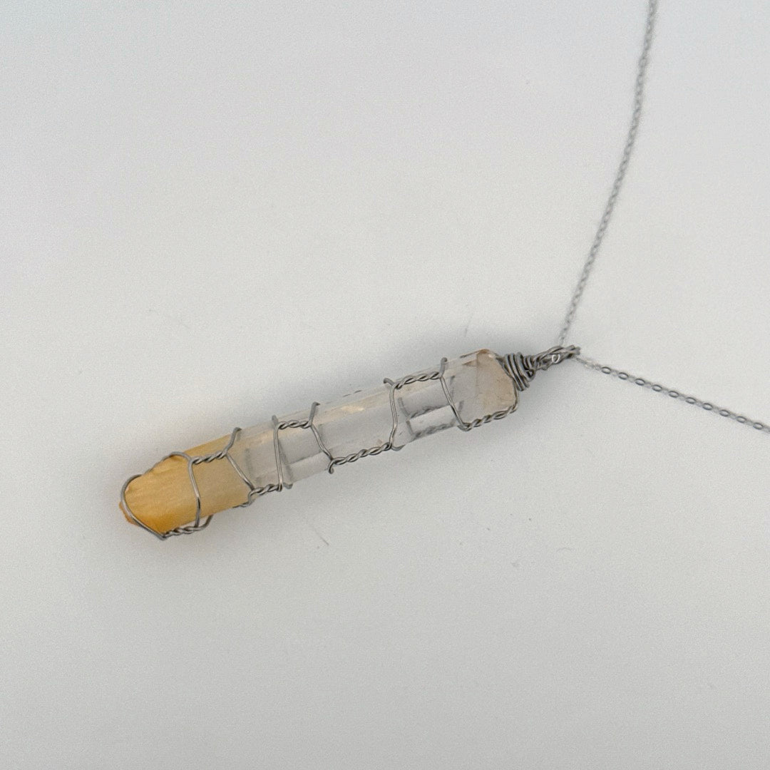 Columbian Mango Quartz Handmade S925 Necklace