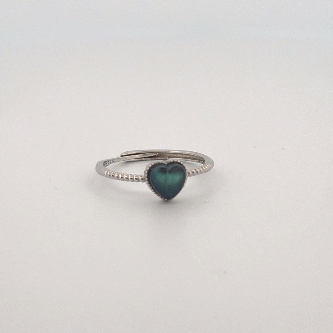 Labradorite Heart S925 Adjustable Ring