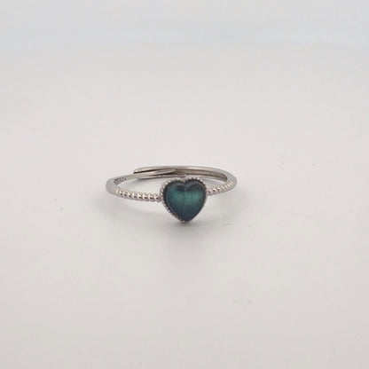 Labradorite Heart S925 Adjustable Ring
